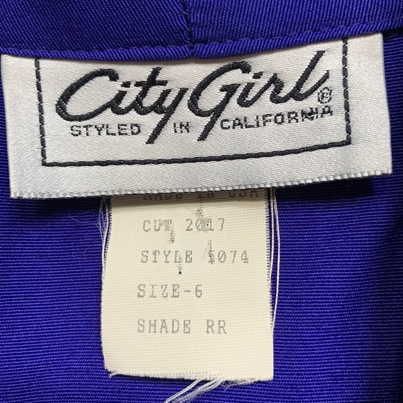 Vtg 80’s City Girl Blue Rainbow Cropped Blazer 6 - Picture 10 of 14